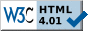W3C HTML 4.01 validation icon